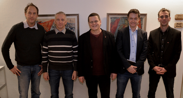fr. v: Yngve Daoson, Birger Lahti, Patrik Björk, Per-Olof Sjöö och Kalle Olsson.